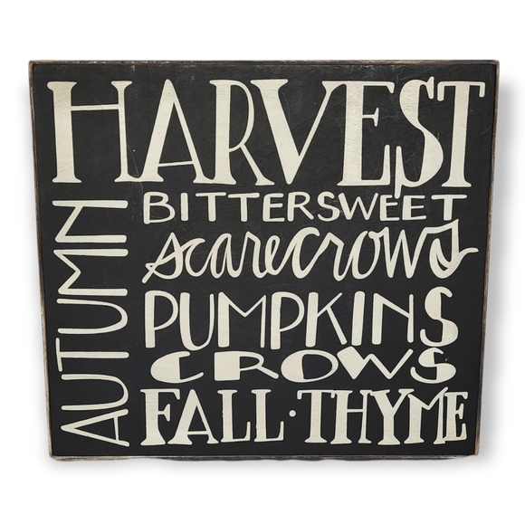 Marshalls Other - Rustic Fall Wooden Chalkboard Wall Decor Pumpkins Hayrides Thyme Crows Autumn